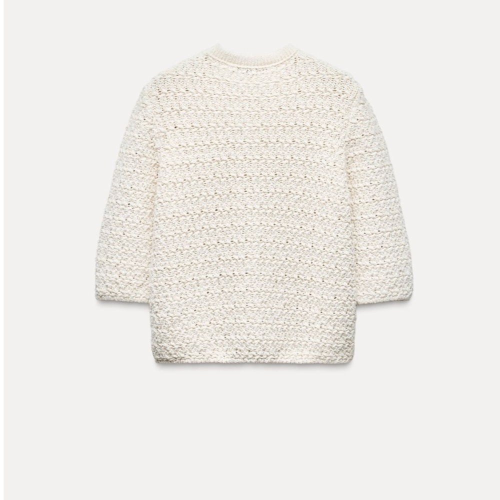 NWT Zara cropped cardigan with metallic thread , medium - Picture 2 of 9